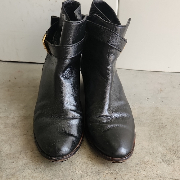 Kate Spade New York Black Leather Stacked Moto Ankle Boot Bootie Womens Sz - Picture 4 of 11